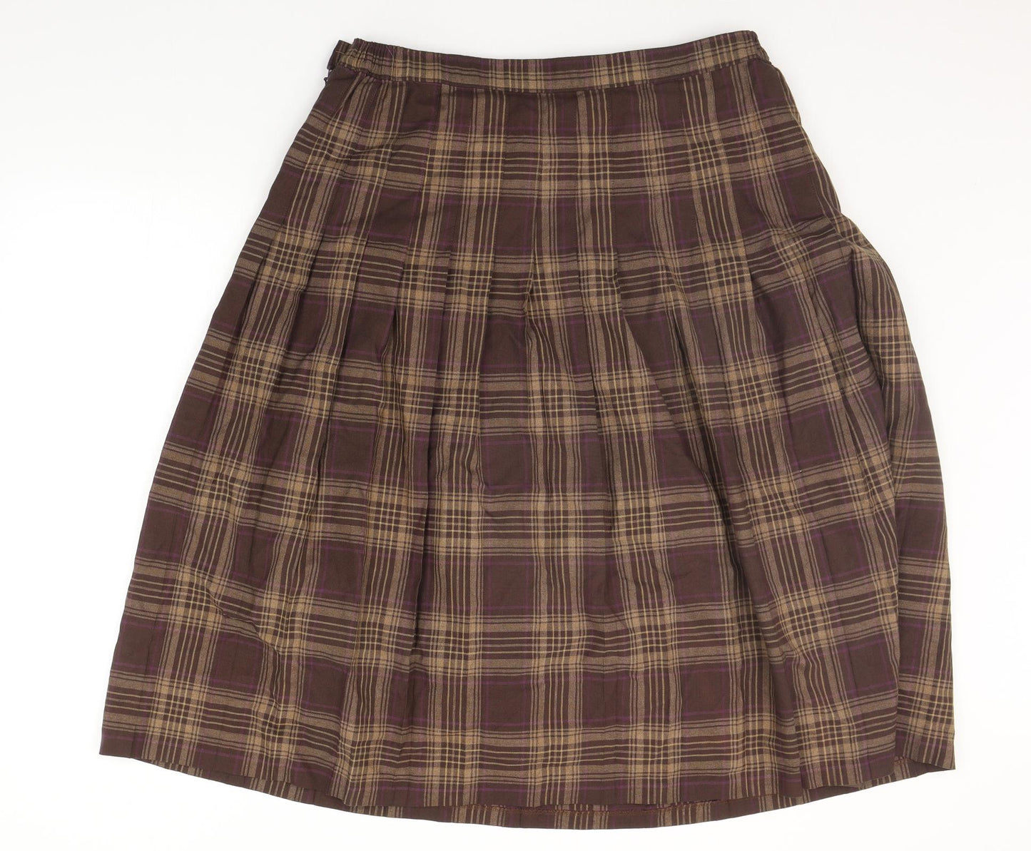 EWM Womens Beige Check  Flare Skirt Size 18