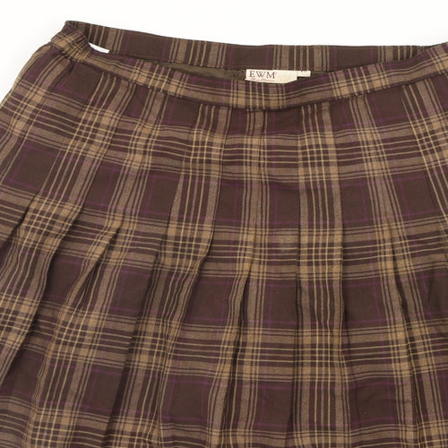 EWM Womens Beige Check  Flare Skirt Size 18