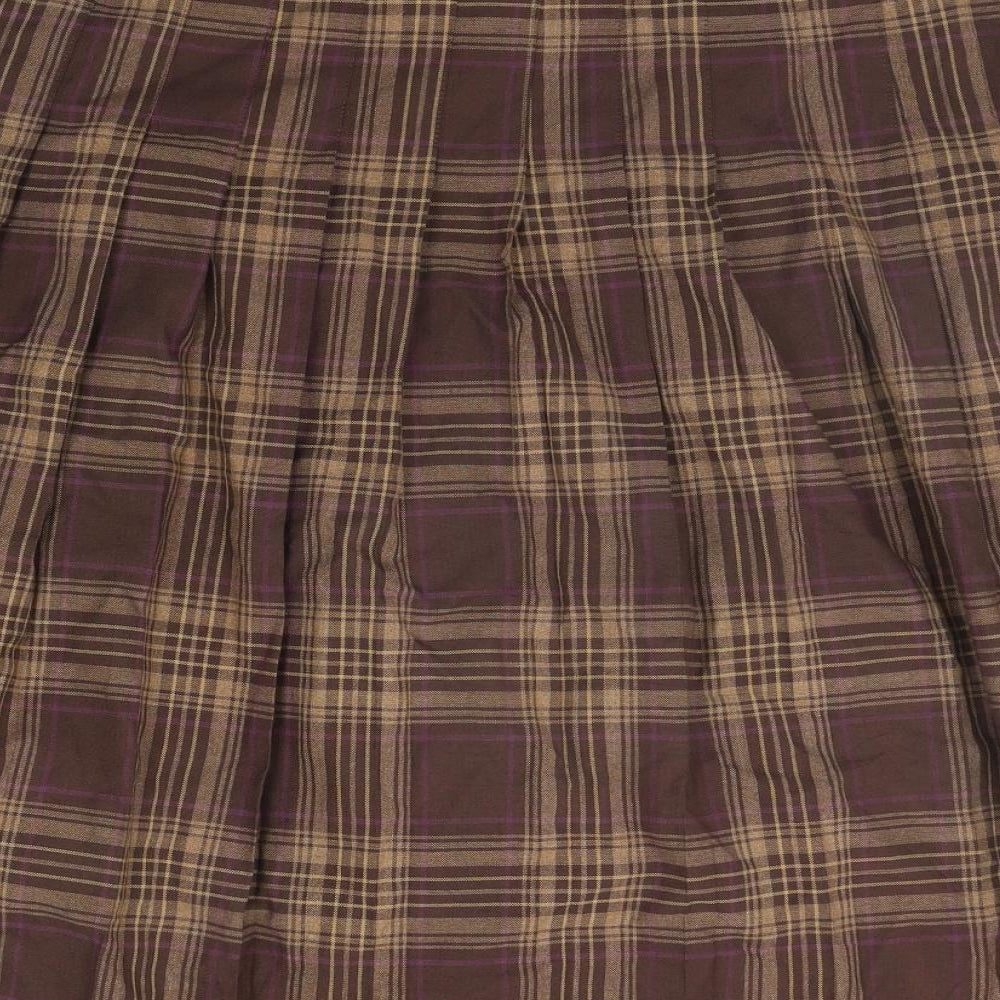 EWM Womens Beige Check  Flare Skirt Size 18