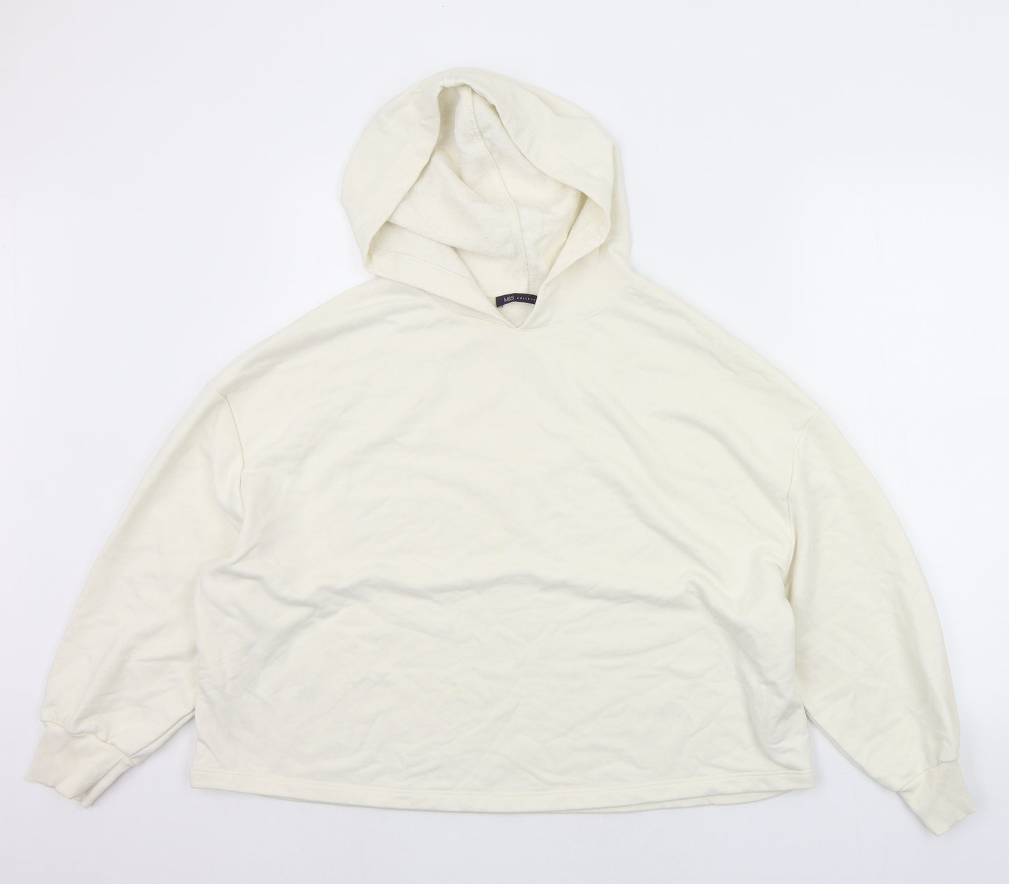 Marks and Spencer Womens Beige   Pullover Hoodie Size L