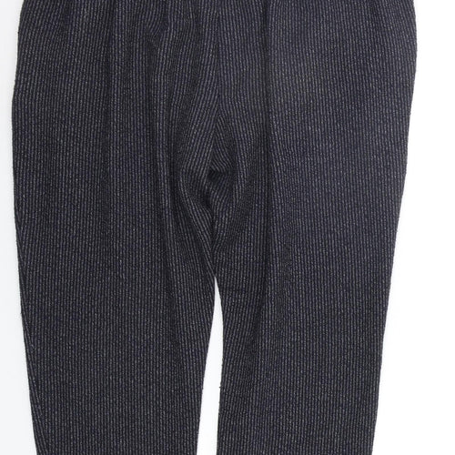 Marks and Spencer Mens Blue Striped  Jogger Trousers Size 18 L22 in