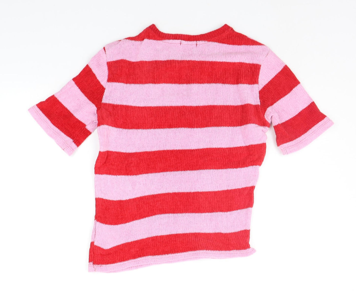 Bershka Womens Red Striped  Pullover Jumper Size M