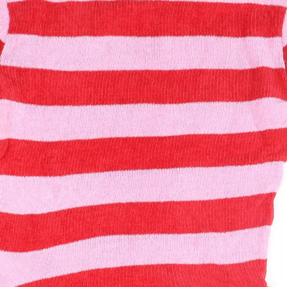 Bershka Womens Red Striped  Pullover Jumper Size M