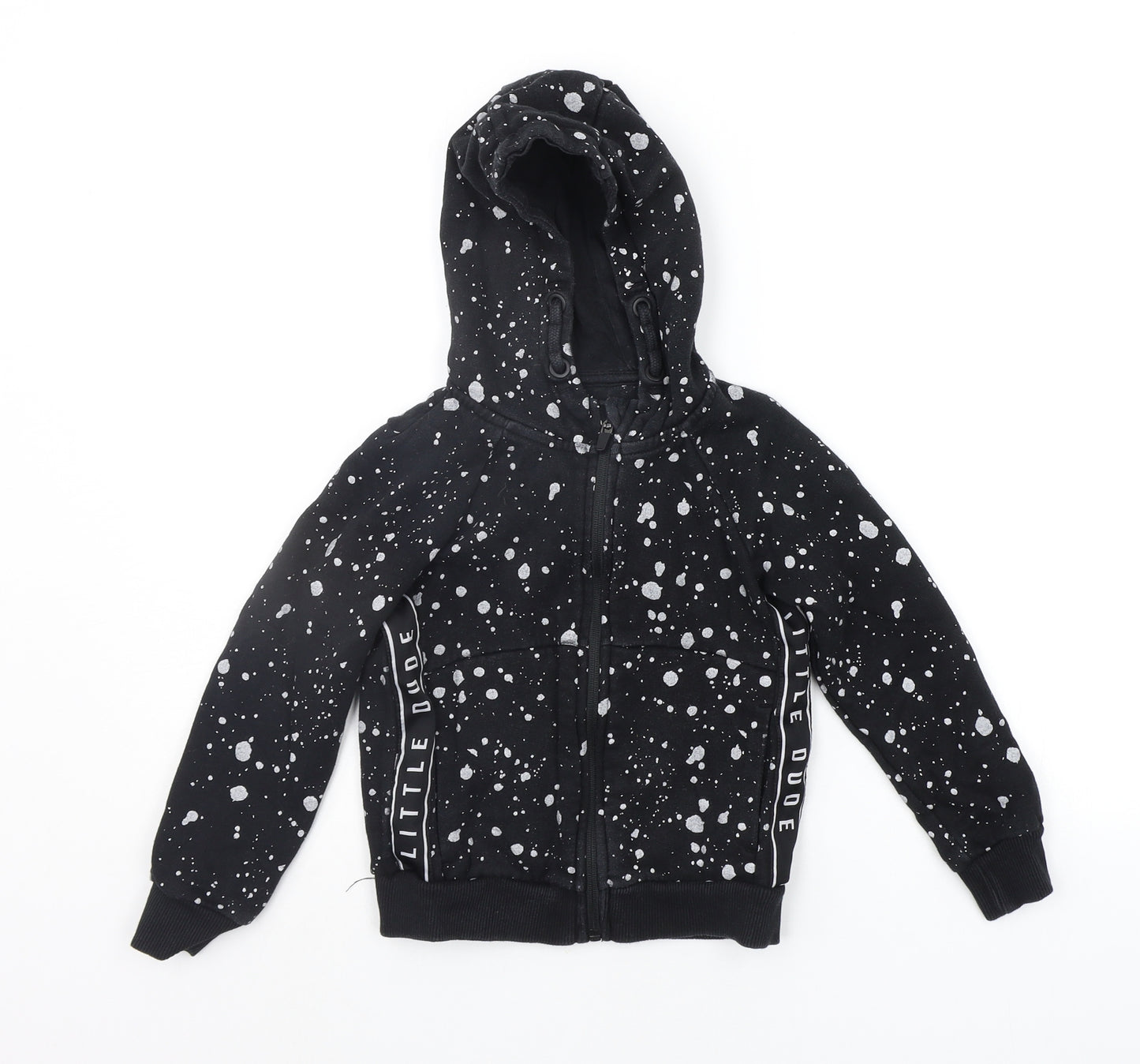 Nutmeg Girls Black Polka Dot  Full Zip Hoodie Size 4-5 Years