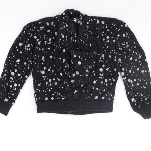 Nutmeg Girls Black Polka Dot  Full Zip Hoodie Size 4-5 Years