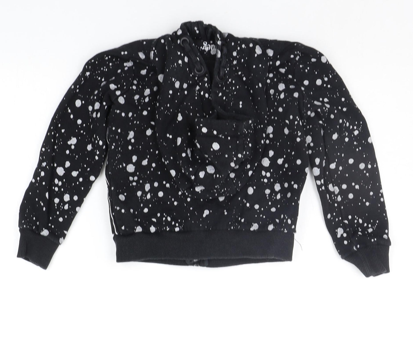 Nutmeg Girls Black Polka Dot  Full Zip Hoodie Size 4-5 Years