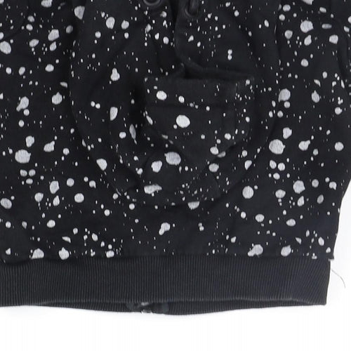 Nutmeg Girls Black Polka Dot  Full Zip Hoodie Size 4-5 Years
