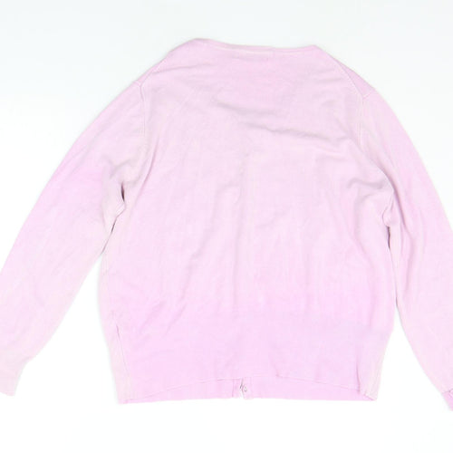 Marks and Spencer Womens Pink Houndstooth  Cardigan Jumper Size 18