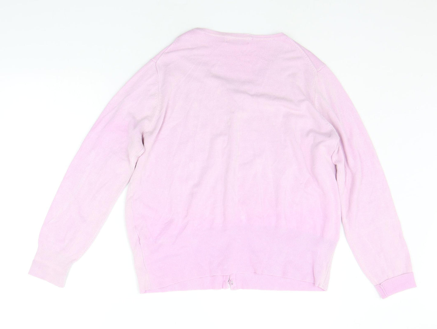 Marks and Spencer Womens Pink Houndstooth  Cardigan Jumper Size 18