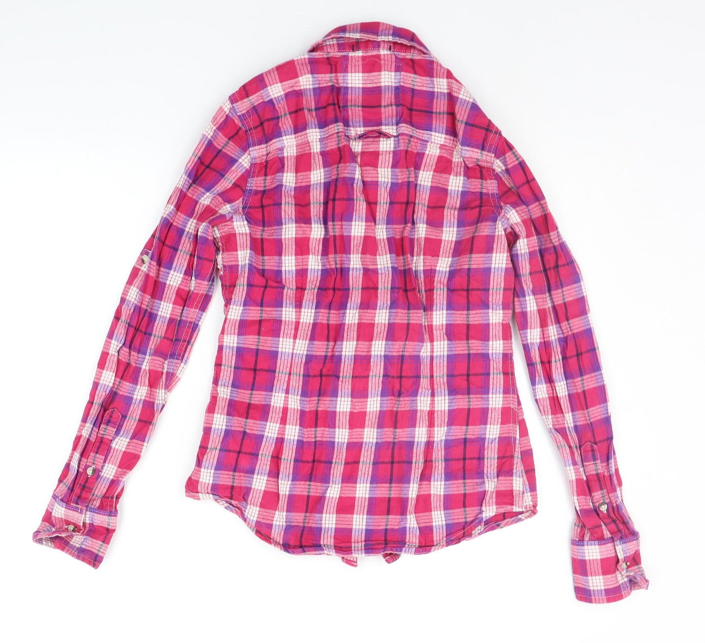 Superdry Womens Pink Check  Basic Button-Up Size S