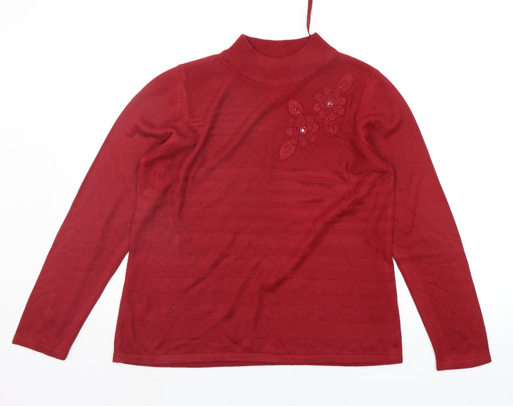 BONMARCHE Womens Red Pullover Jumper Size S