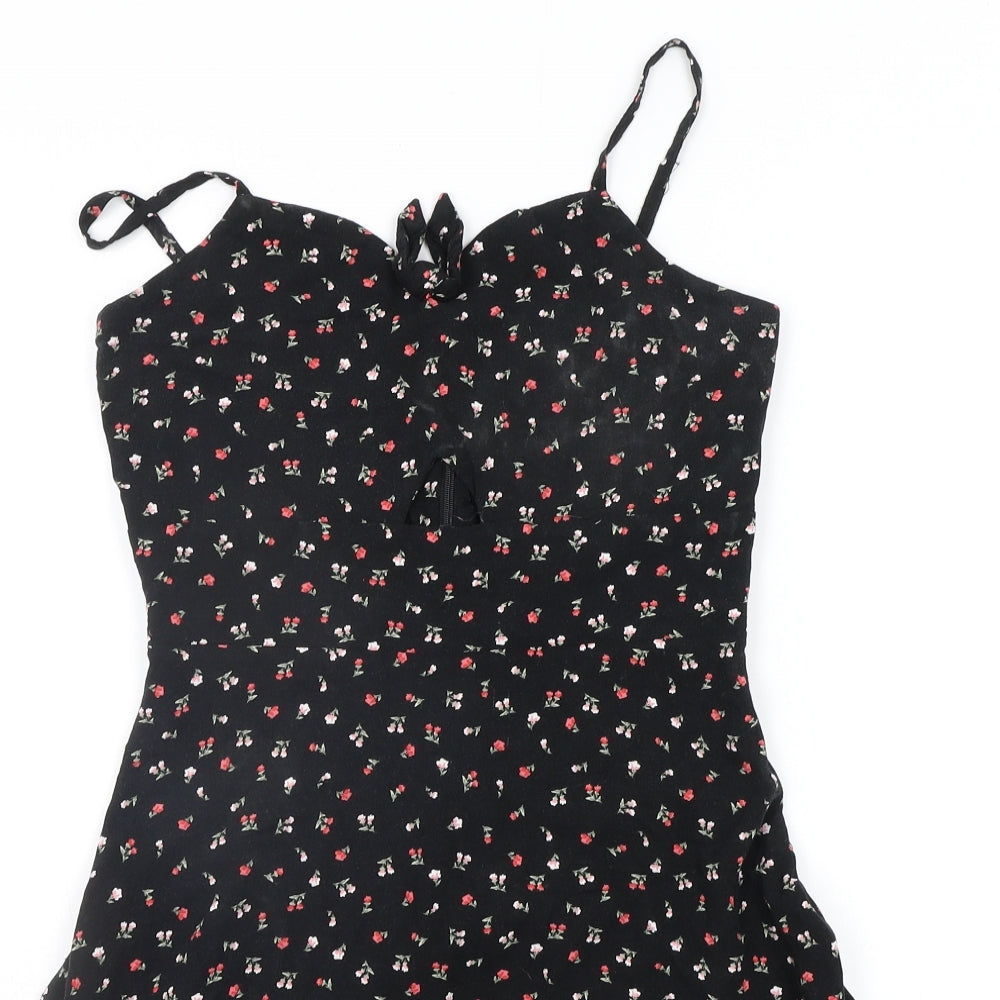 New Look Girls Black Floral  A-Line  Size 13 Years