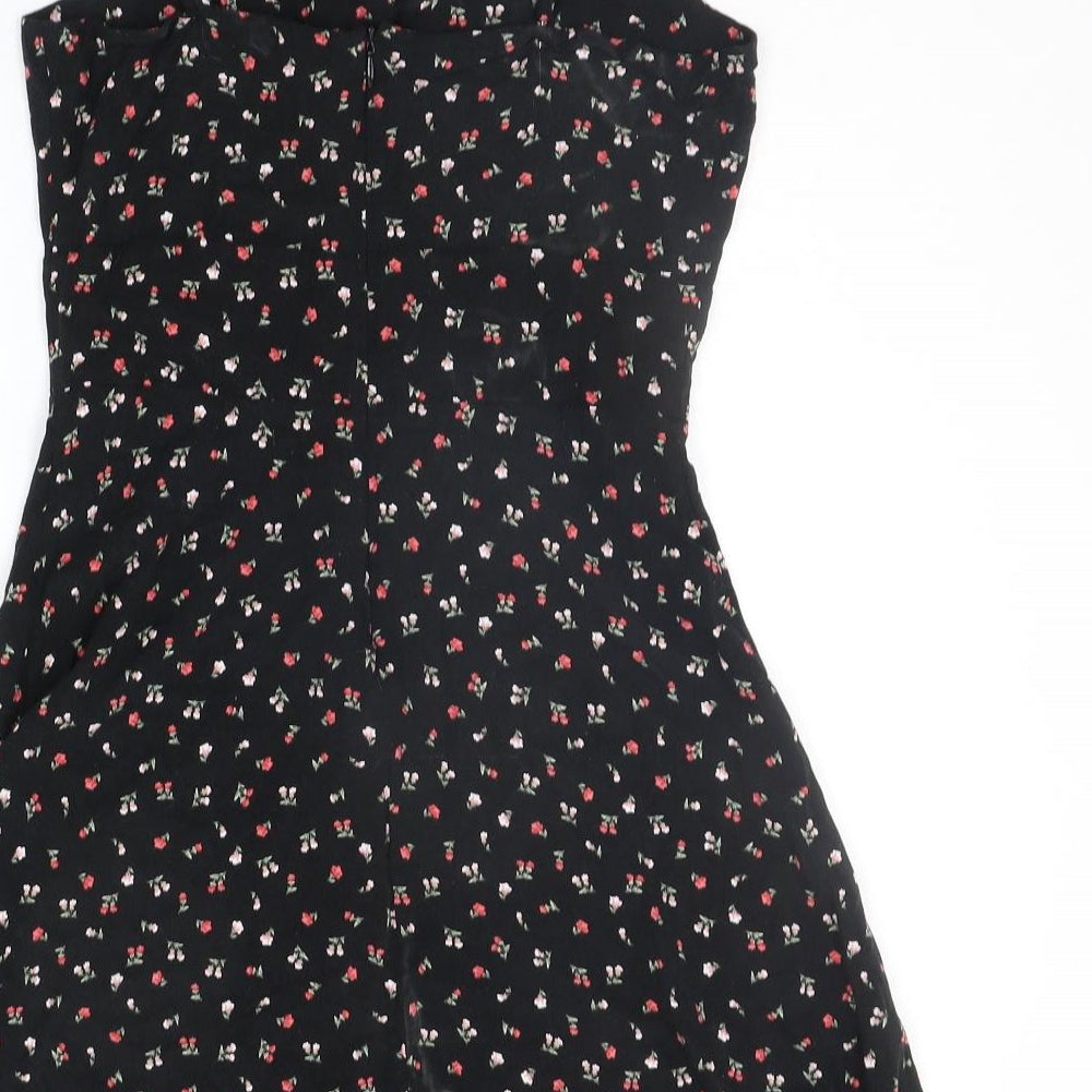 New Look Girls Black Floral  A-Line  Size 13 Years