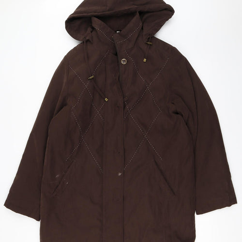 Klass Womens Brown   Overcoat Coat Size M