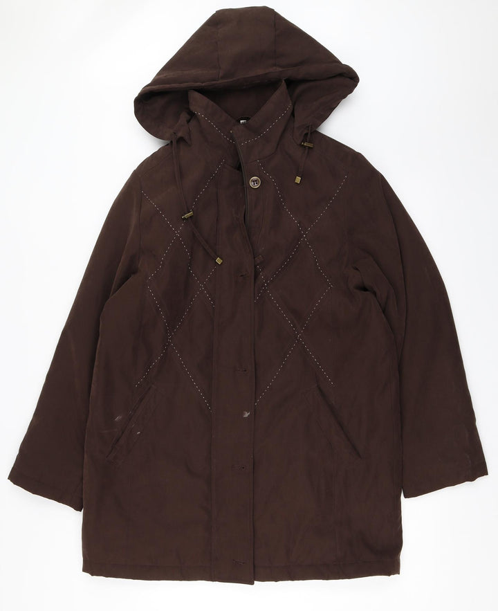 Klass Womens Brown Overcoat Coat Size M