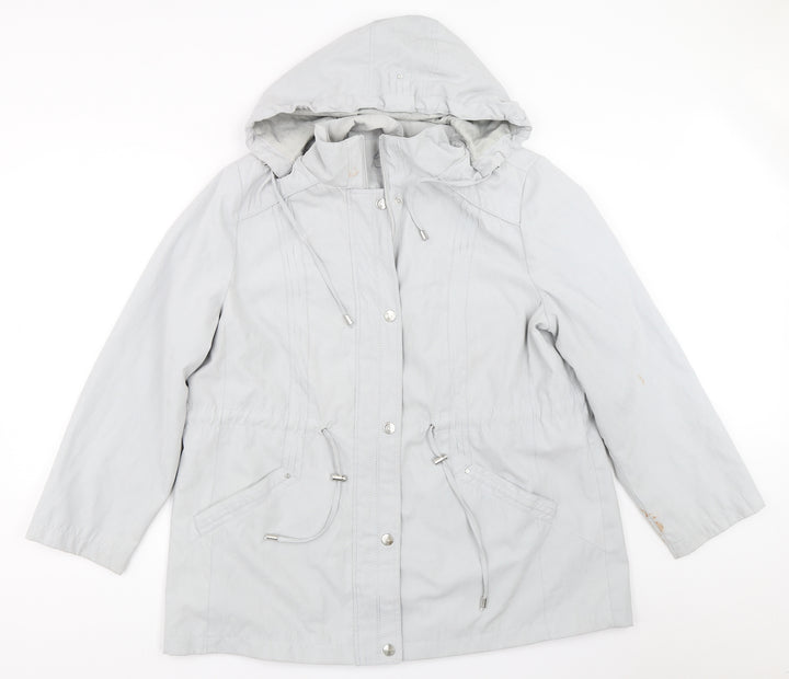 BM Womens Grey   Overcoat Coat Size L