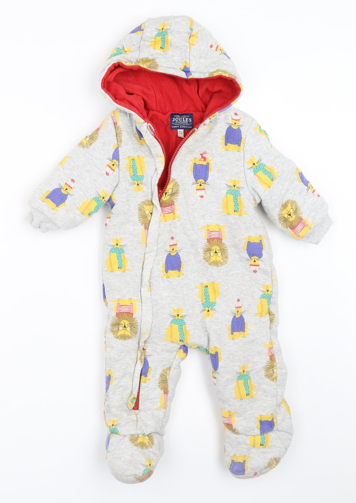 Joules Boys Grey   Basic Coat Snowsuit Size 6-9 Months