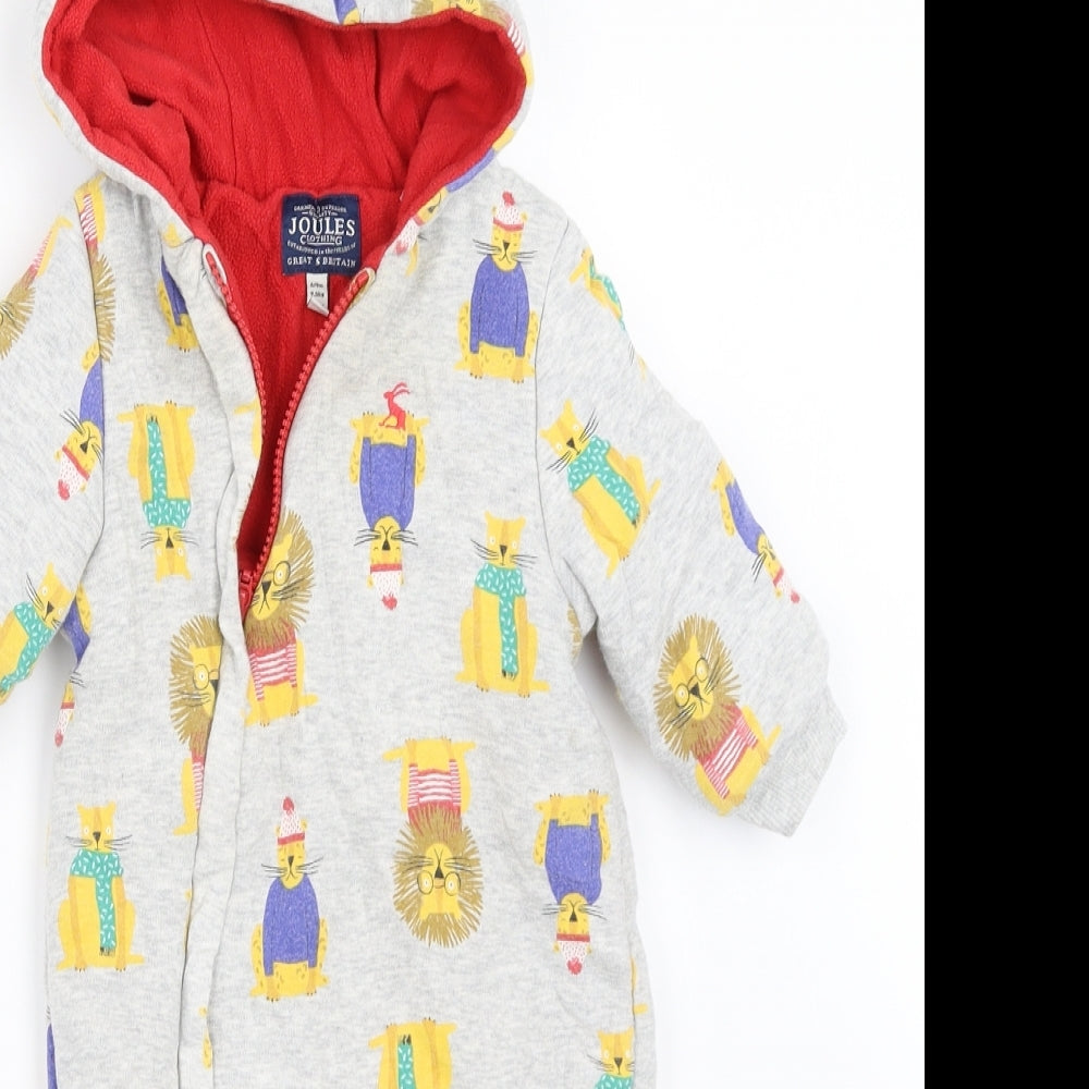 Joules Boys Grey   Basic Coat Snowsuit Size 6-9 Months
