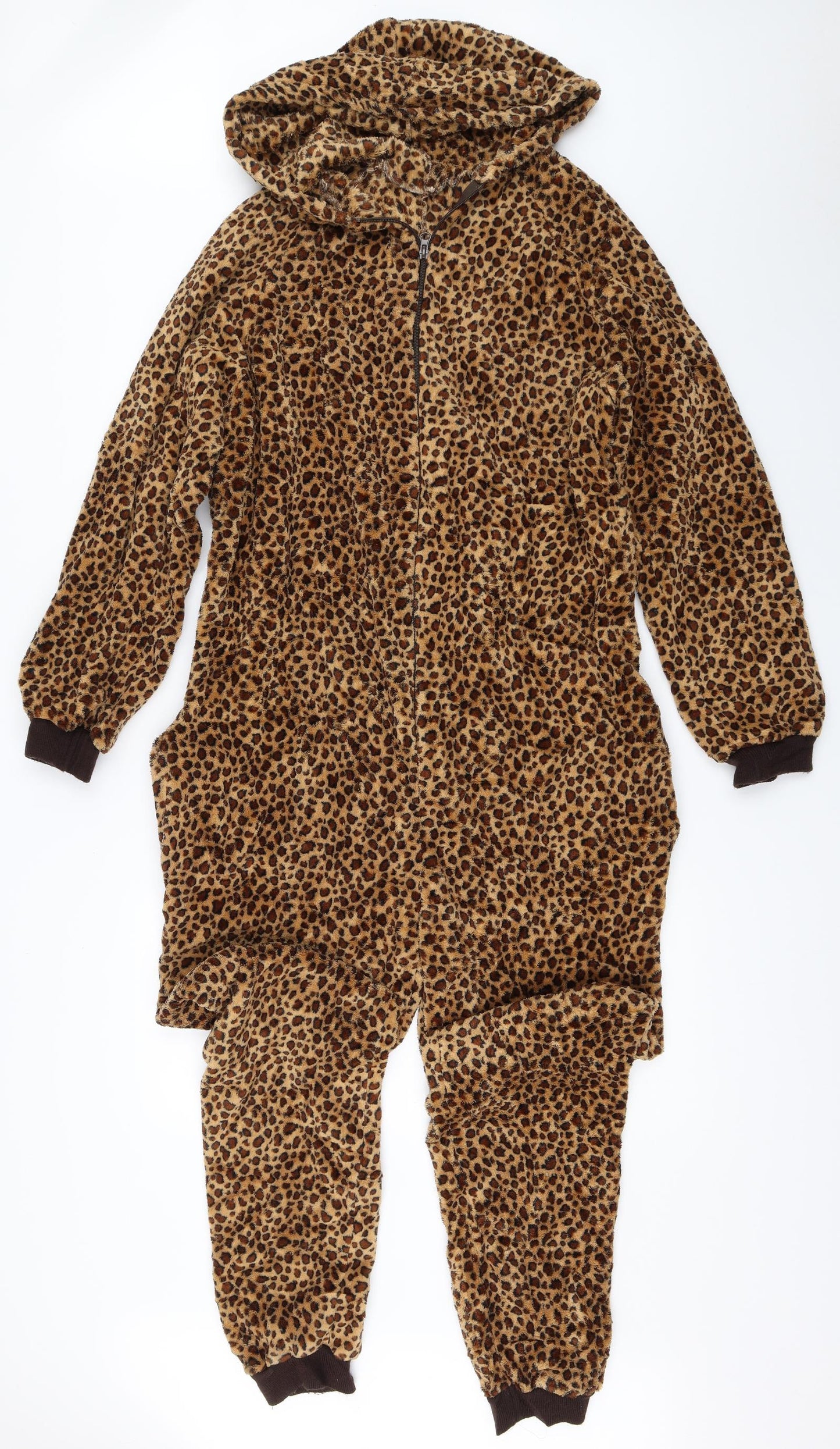 Fox In A Box Womens Beige Animal Print  Top One Piece Size M
