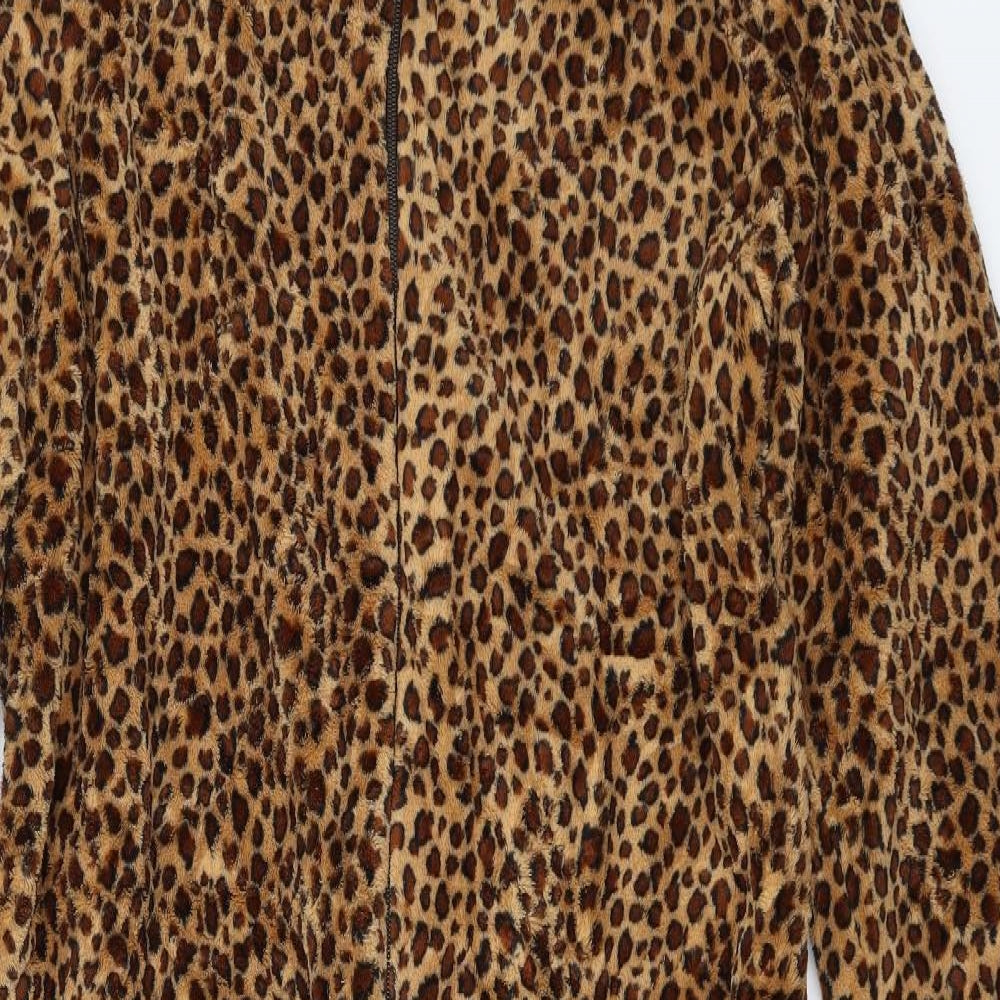 Fox In A Box Womens Beige Animal Print  Top One Piece Size M