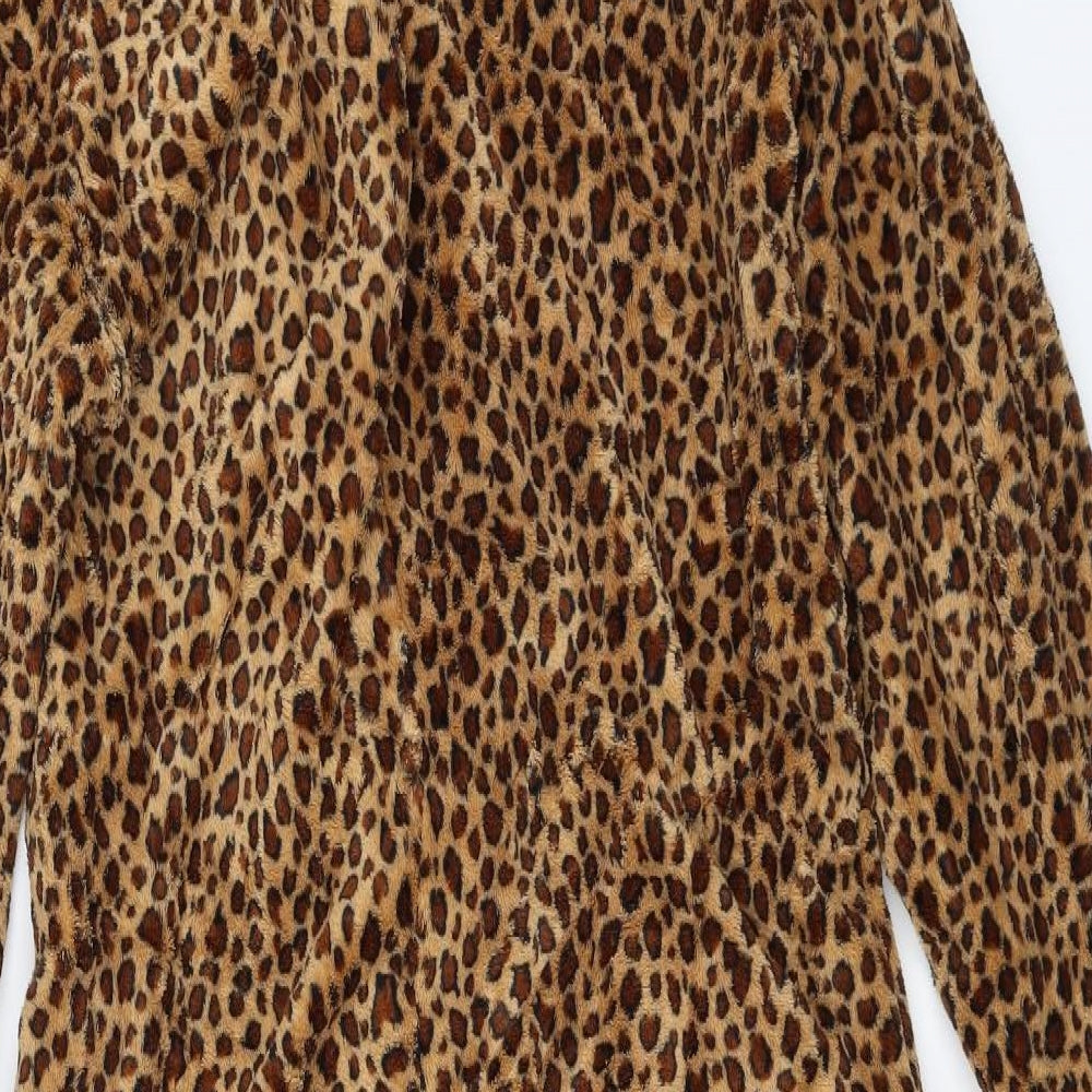 Fox In A Box Womens Beige Animal Print  Top One Piece Size M