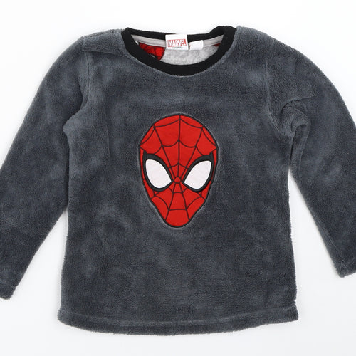 Primark Boys Grey Solid   Pyjama Top Size 4-5 Years  - spiderman