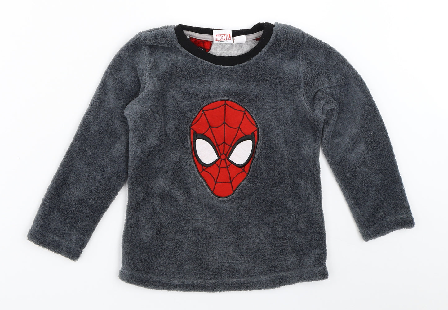 Primark Boys Grey Solid   Pyjama Top Size 4-5 Years  - spiderman