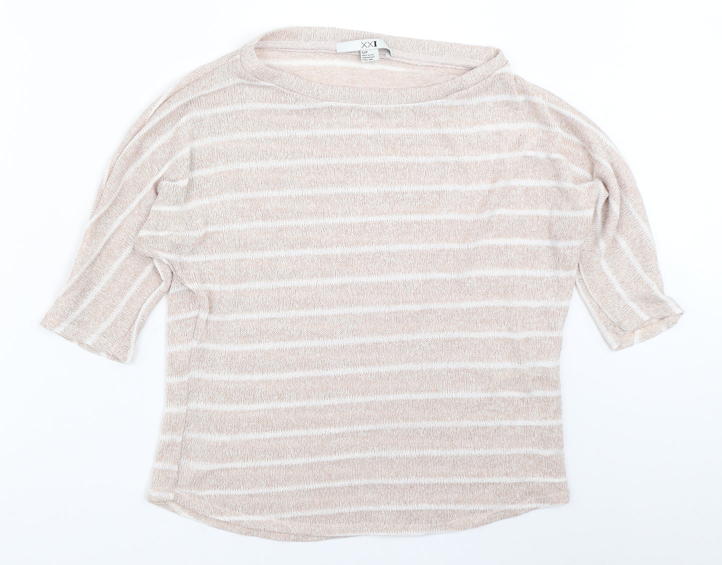 XXI Womens Beige Striped  Pullover Jumper Size S