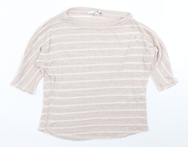 XXI Womens Beige Striped Pullover Jumper Size S