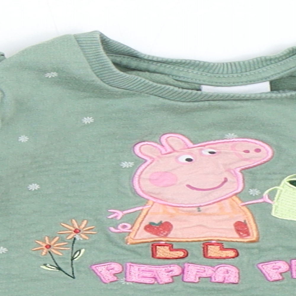 George Girls Green   Pullover Jumper Size 12-18 Months  - Peppa Pig