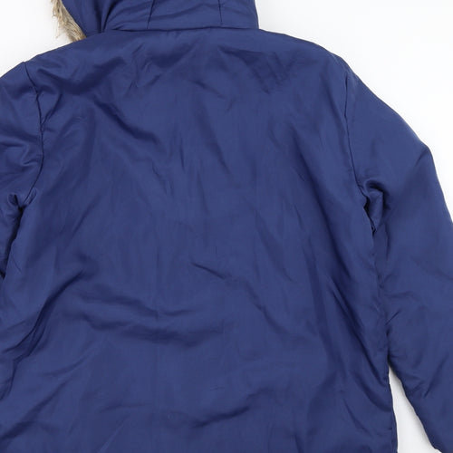 Anne De Lancay Womens Blue   Quilted Coat Size M