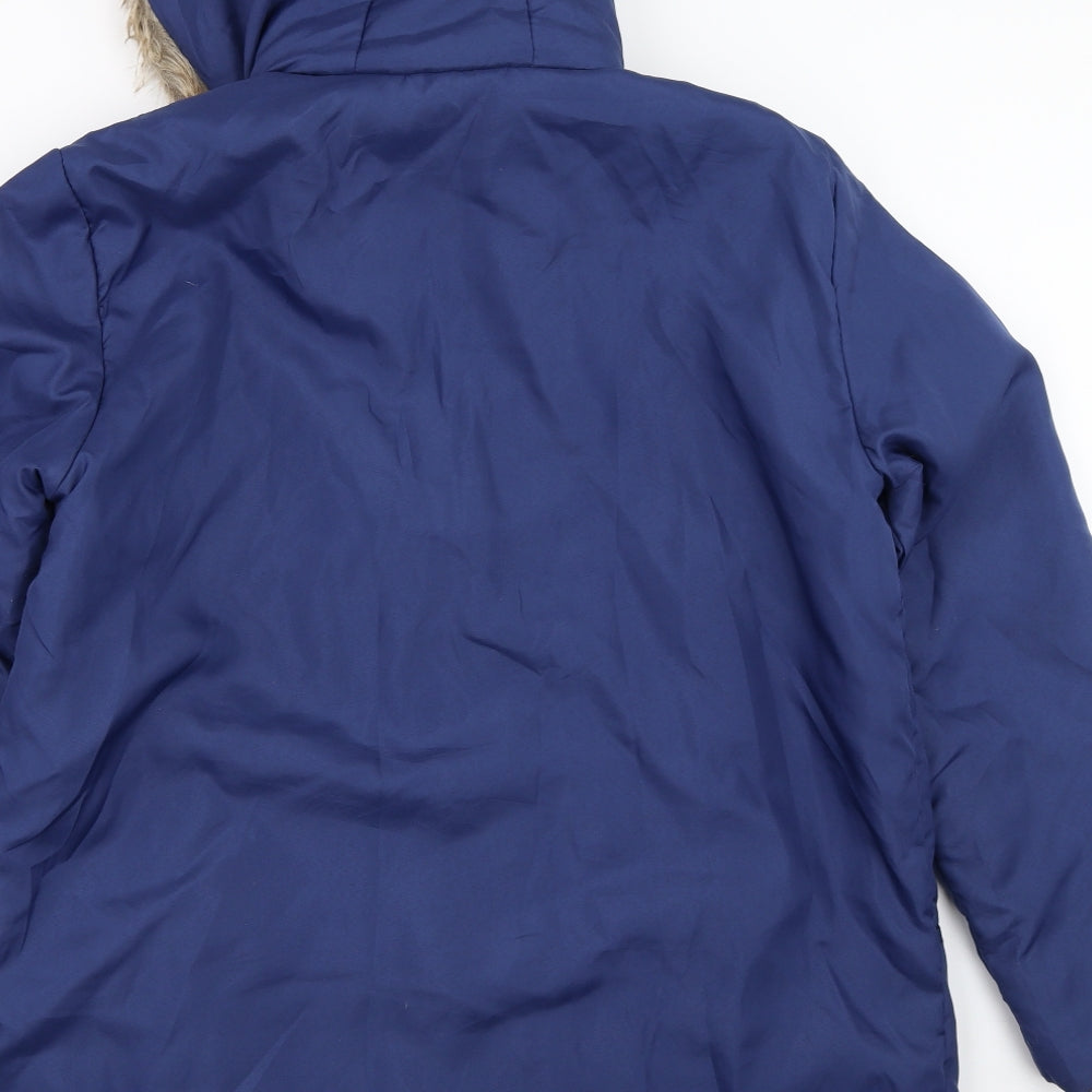 Anne De Lancay Womens Blue   Quilted Coat Size M