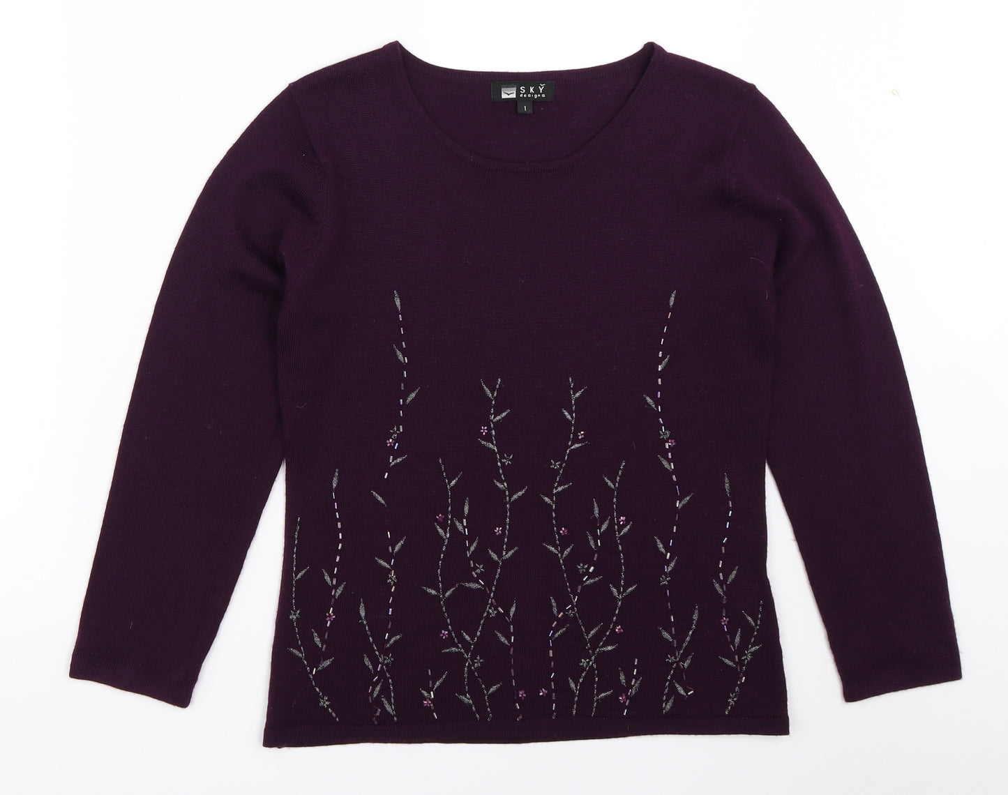 Sky Designs Womens Purple   Pullover Jumper Size S