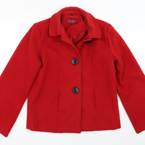 Katherine Hammond Womens Red   Overcoat Coat Size 12