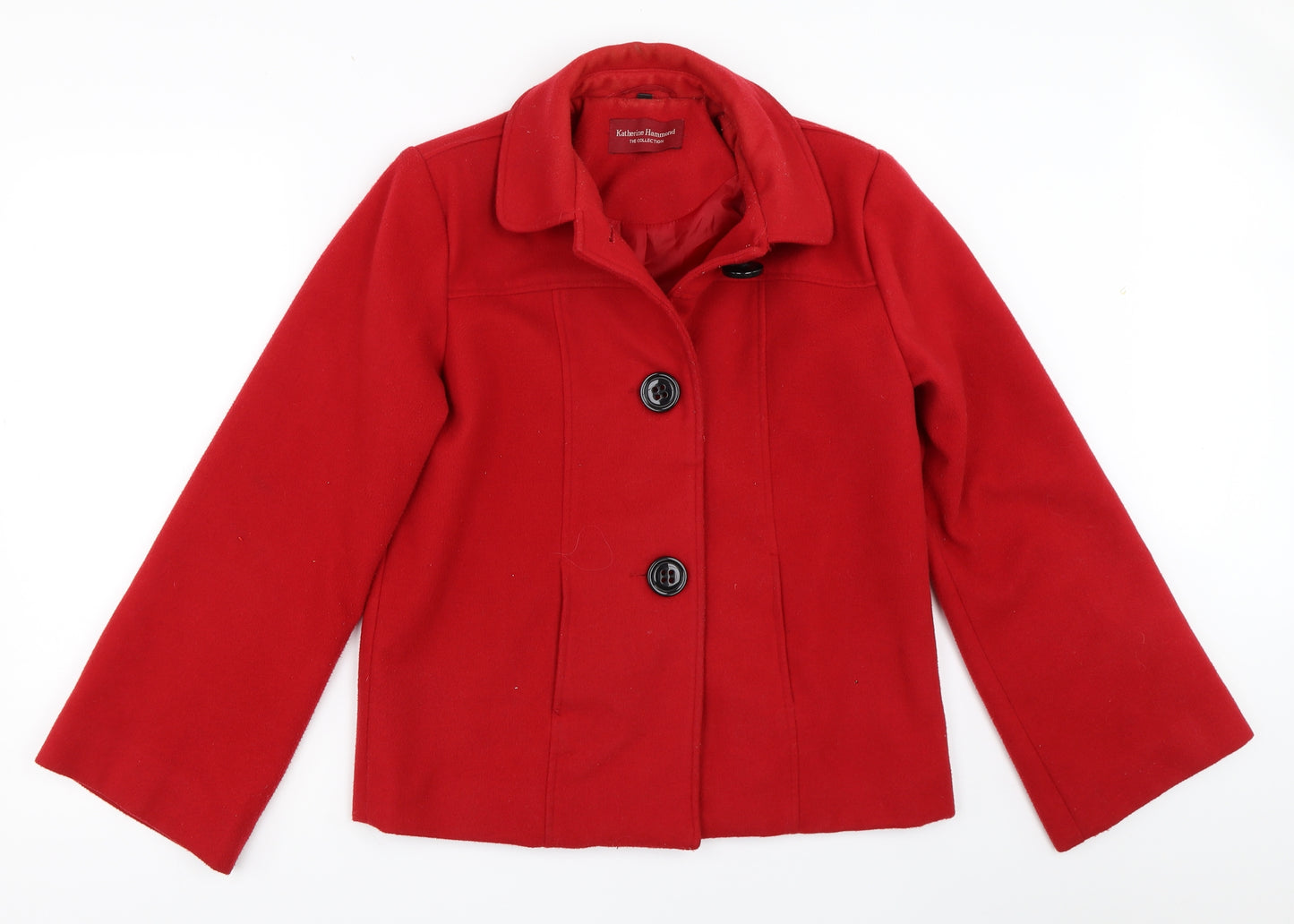 Katherine Hammond Womens Red   Overcoat Coat Size 12