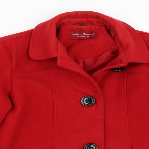 Katherine Hammond Womens Red   Overcoat Coat Size 12