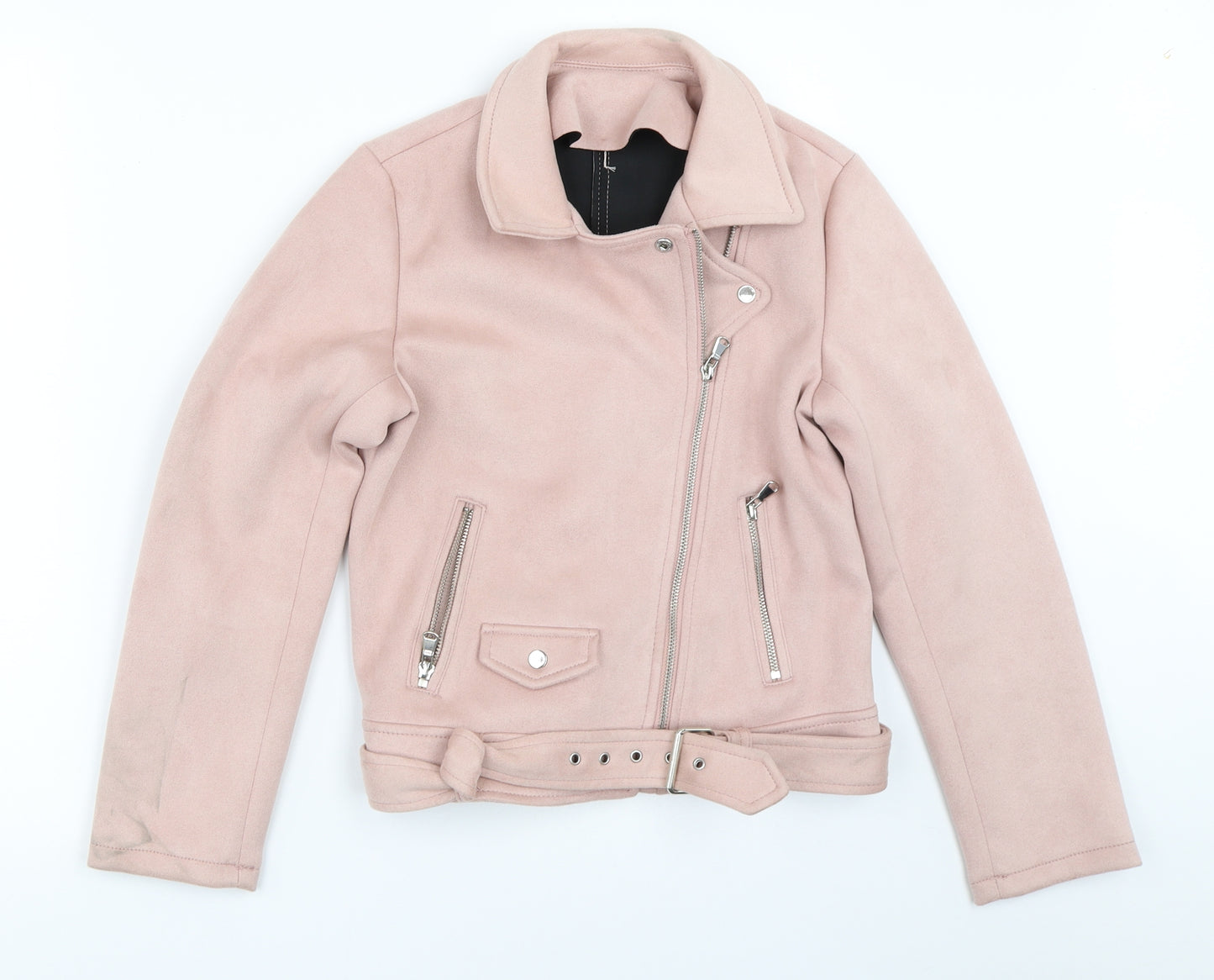 George Girls Pink   Biker Coat Size 10-11 Years