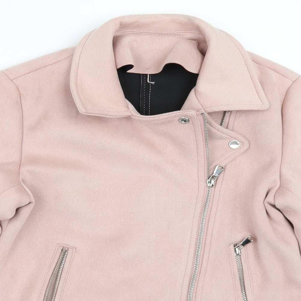 George Girls Pink   Biker Coat Size 10-11 Years