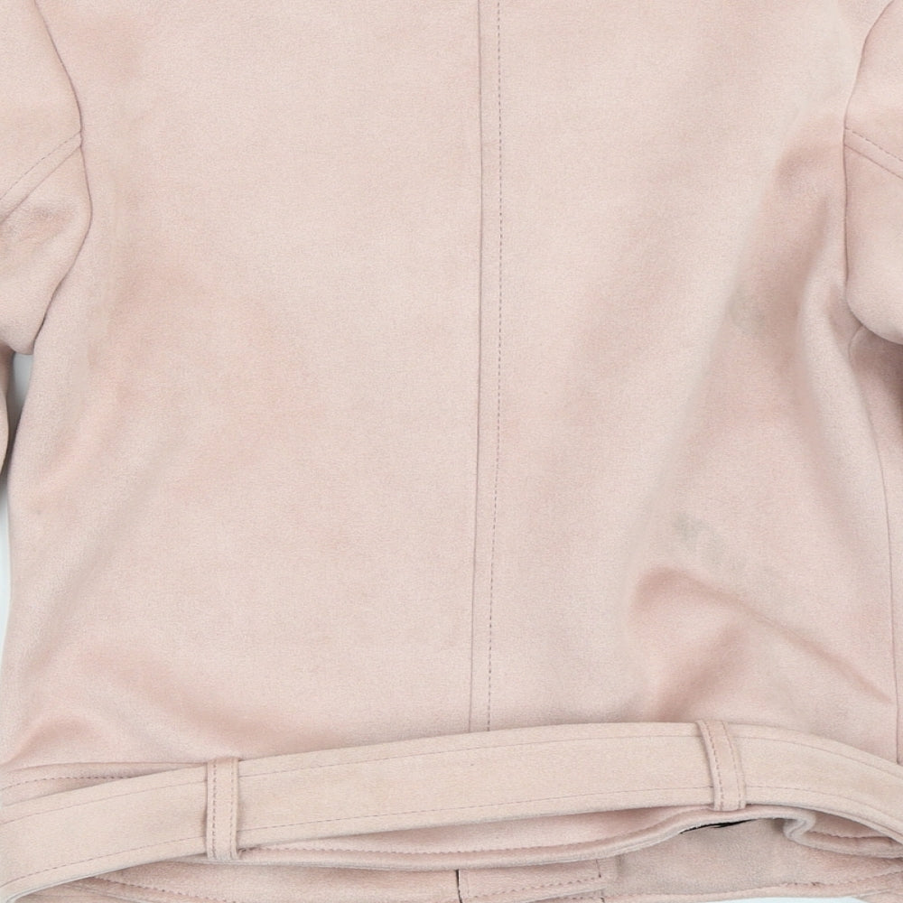 George Girls Pink   Biker Coat Size 10-11 Years