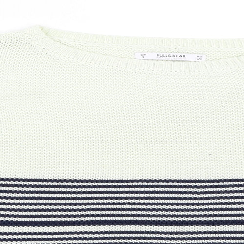 Pull&Bear Womens Blue Striped  Pullover Jumper Size S