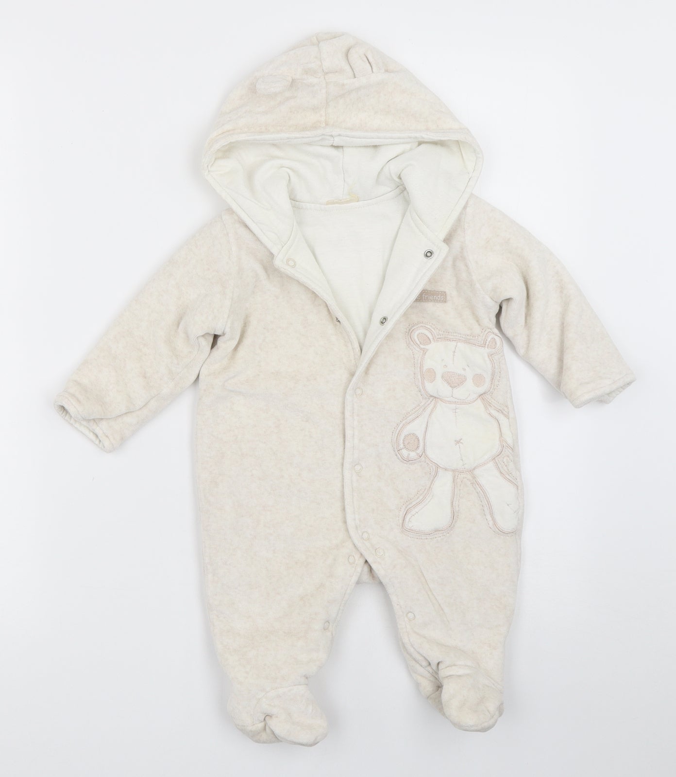 Preworn Boys Ivory   Babygrow One-Piece Size 6-9 Months