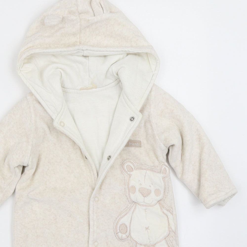 Preworn Boys Ivory   Babygrow One-Piece Size 6-9 Months