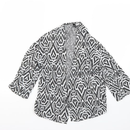 H&M Womens Multicoloured Geometric  Overcoat Jacket Size S