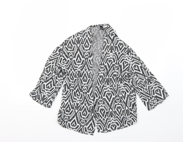 H&M Womens Multicoloured Geometric  Overcoat Jacket Size S