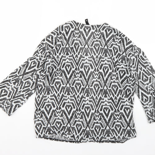 H&M Womens Multicoloured Geometric  Overcoat Jacket Size S