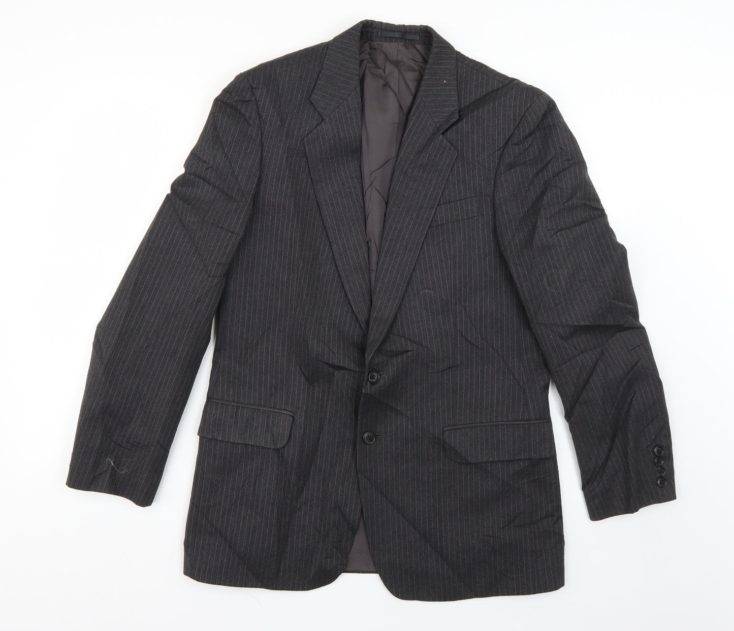 St Michael Mens Grey Striped  Jacket Suit Jacket Size M