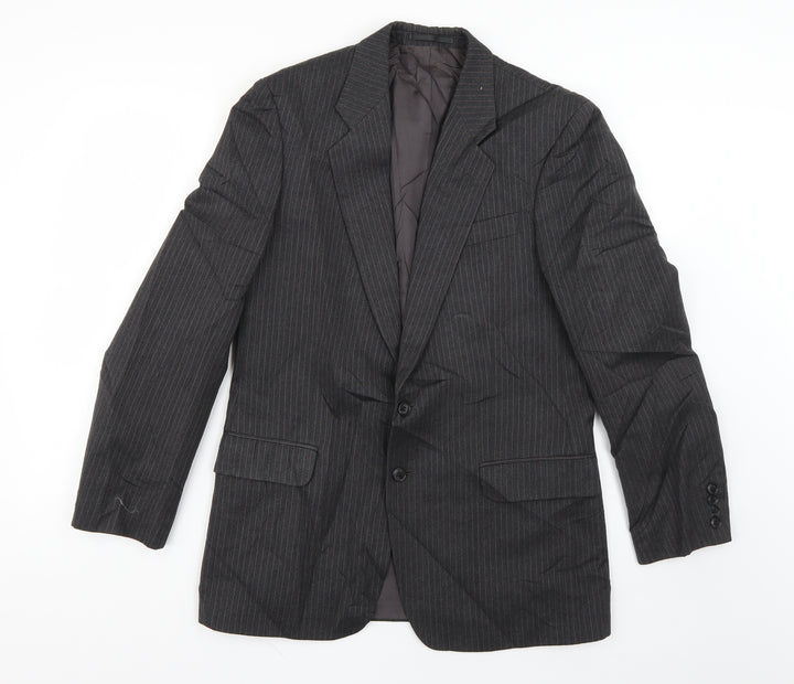 St Michael Mens Grey Striped  Jacket Suit Jacket Size M