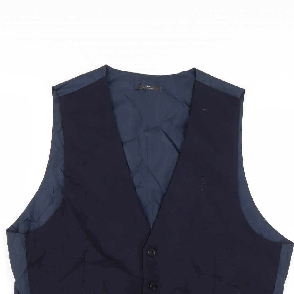 Preworn Mens Blue   Jacket Suit Waistcoat Size L
