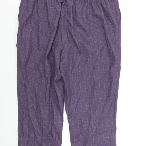 EWM Womens Purple Check  Trousers  Size 20 L23 in