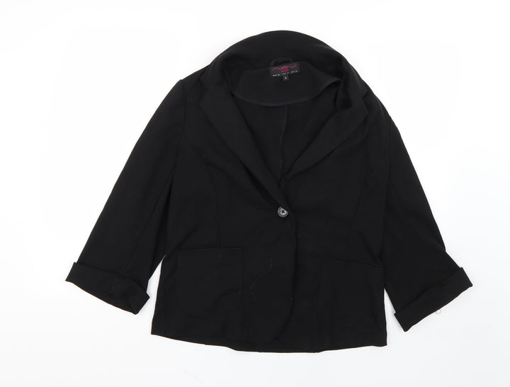 New Look Womens Black   Overcoat Coat Size 16